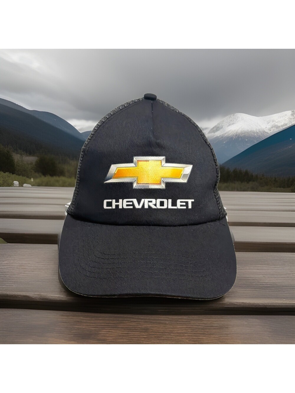 Chevrolet Truck Heart Beat Of America Muscle Black Mesh SnapBack Baseball Hat